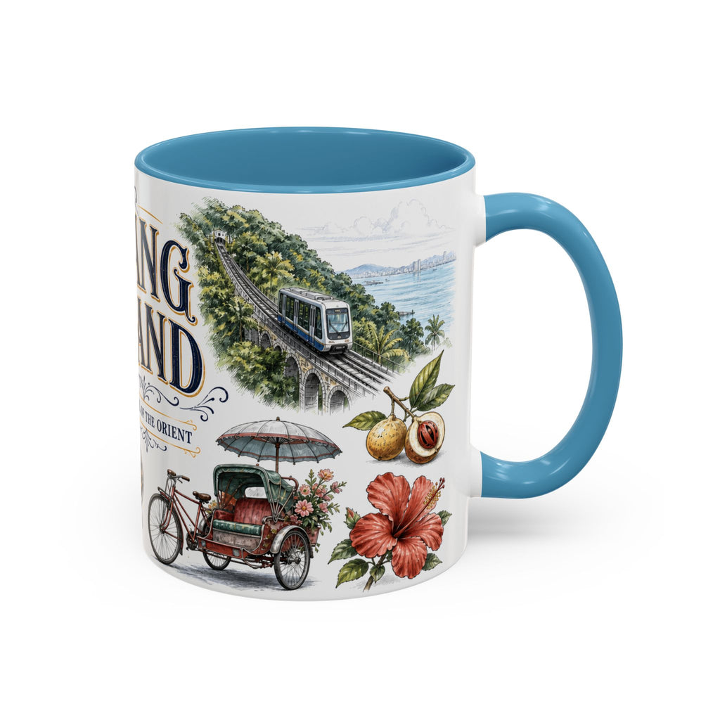 Penang Island Coffee Mug | Malaysia Travel Souvenir | Vintage Illustrated City Gift | 11 oz 15 oz Accent Mug