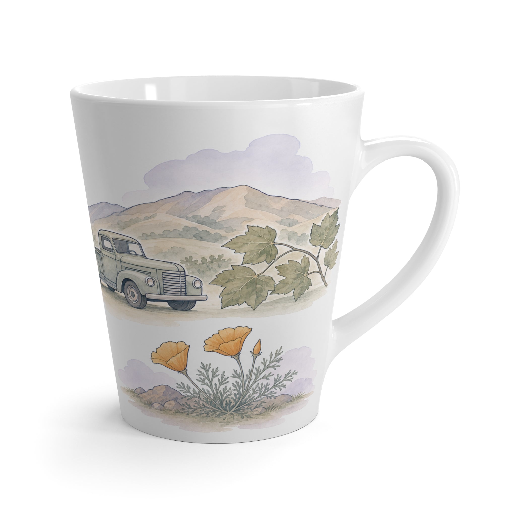 Salinas Latte Mug | Watercolor City Travel Mug | 12 oz Ceramic Souvenir Gift