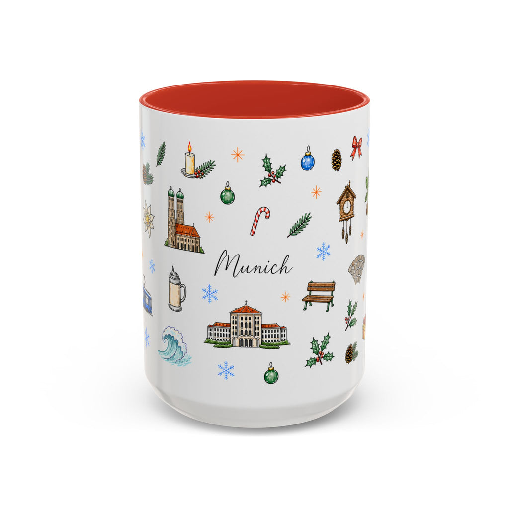Munich Christmas Mug | Watercolor City Souvenir, Travel Gift (11oz/15oz)