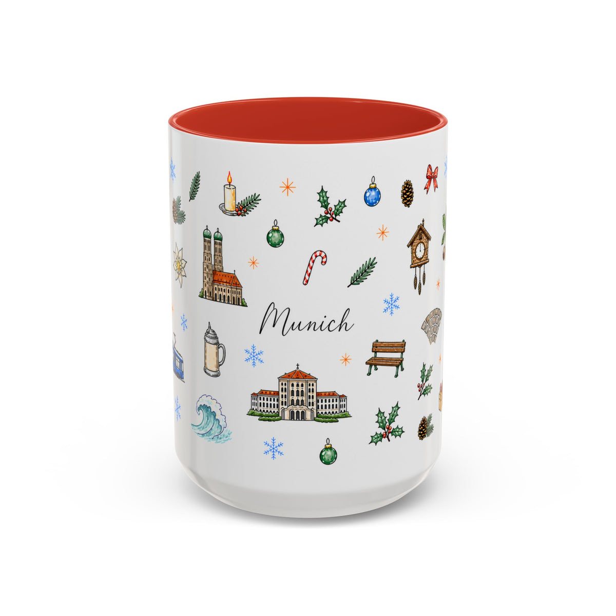 Munich Christmas Mug | Watercolor City Souvenir, Travel Gift (11oz/15oz)