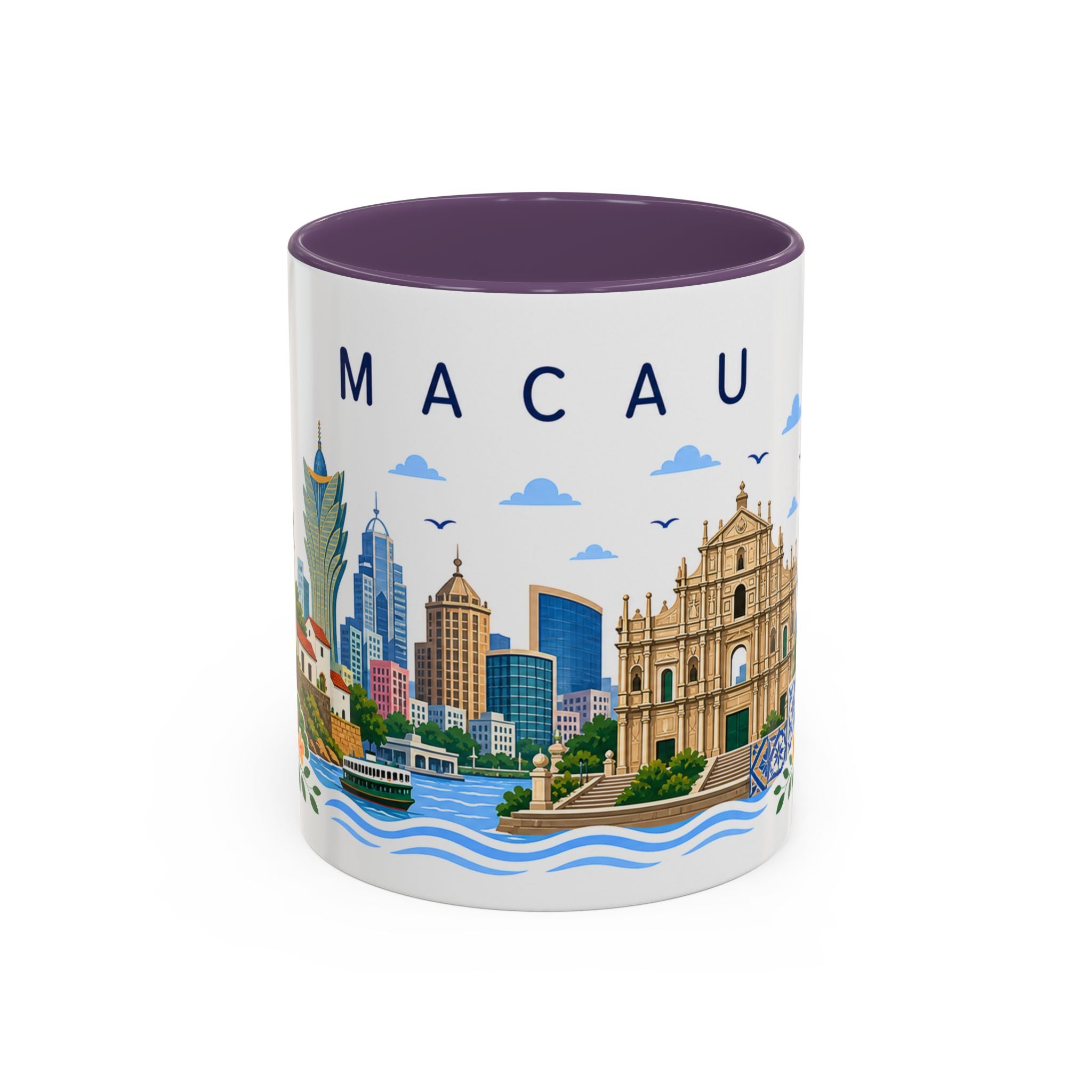 Macau Coffee Mug | Travel Souvenir Accent Mug | Place Gift Ceramic Cup 11oz 15oz