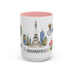 Indianapolis Illustrated Travel Mug | City Souvenir Accent Coffee Mug | 11oz 15oz Ceramic Cup
