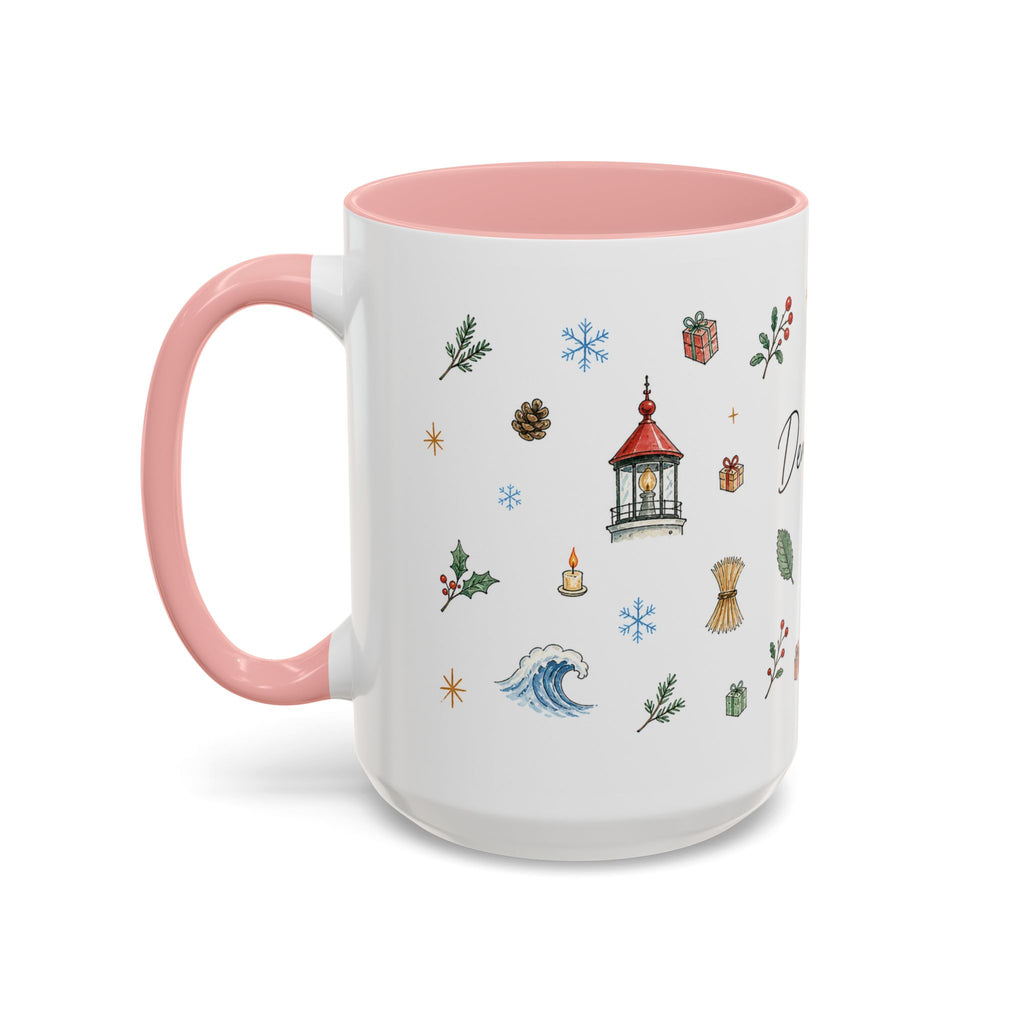 Denmark Christmas Mug | Watercolor Travel Souvenir | Holiday Gift | Accent Ceramic Coffee Cup 11oz 15oz