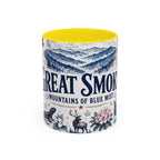 Great Smoky Mountains Coffee Mug | National Park Hiking Gift | Accent Color Ceramic 11oz 15oz