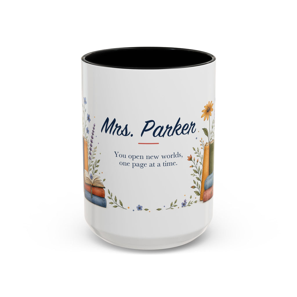 Personalized Reading Teacher Mug | Custom Name Book Lover Coffee Cup | Teacher Appreciation Gift