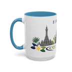 Denpasar Coffee Mug | Indonesia Travel Souvenir | Porcelain Decal City Gift | 11oz 15oz Accent Mug