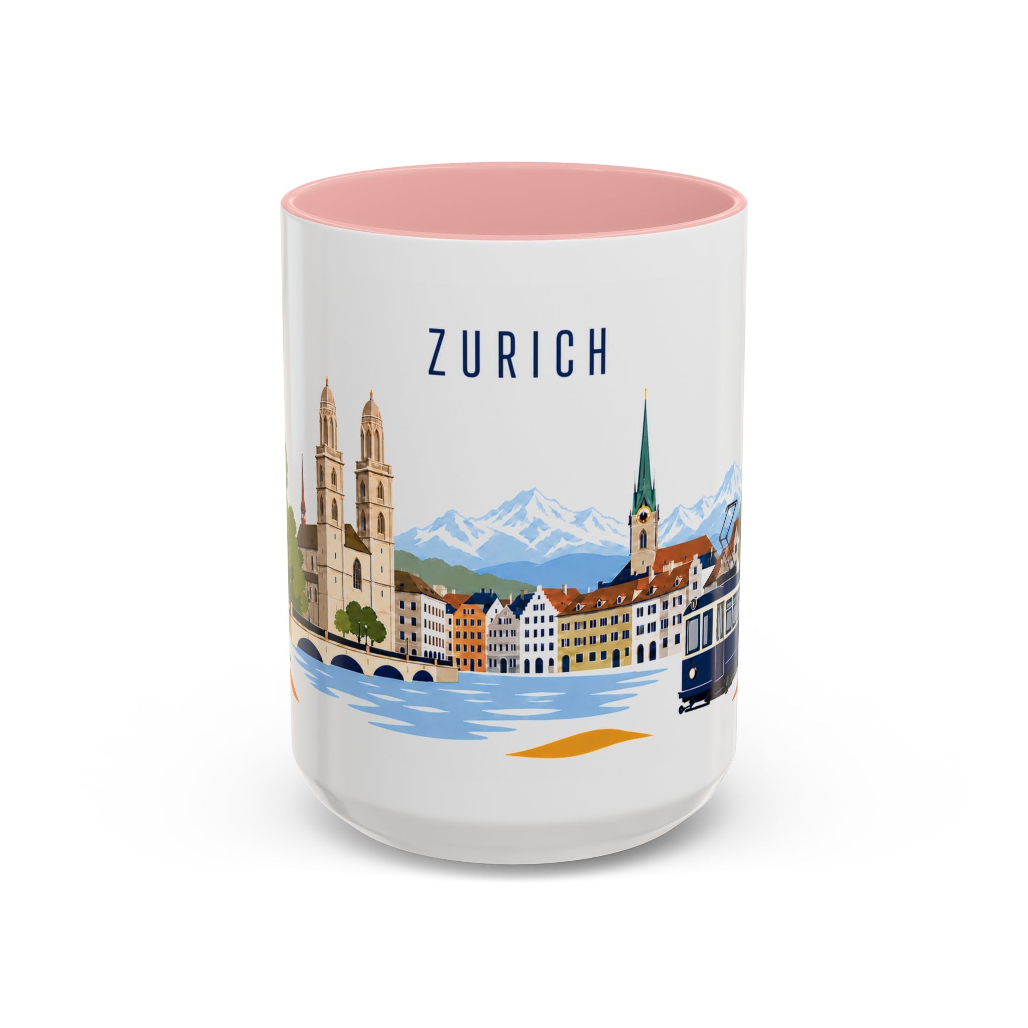 Zurich Coffee Mug | Switzerland Travel Souvenir | Porcelain Decal City Gift | 11oz 15oz Accent Mug