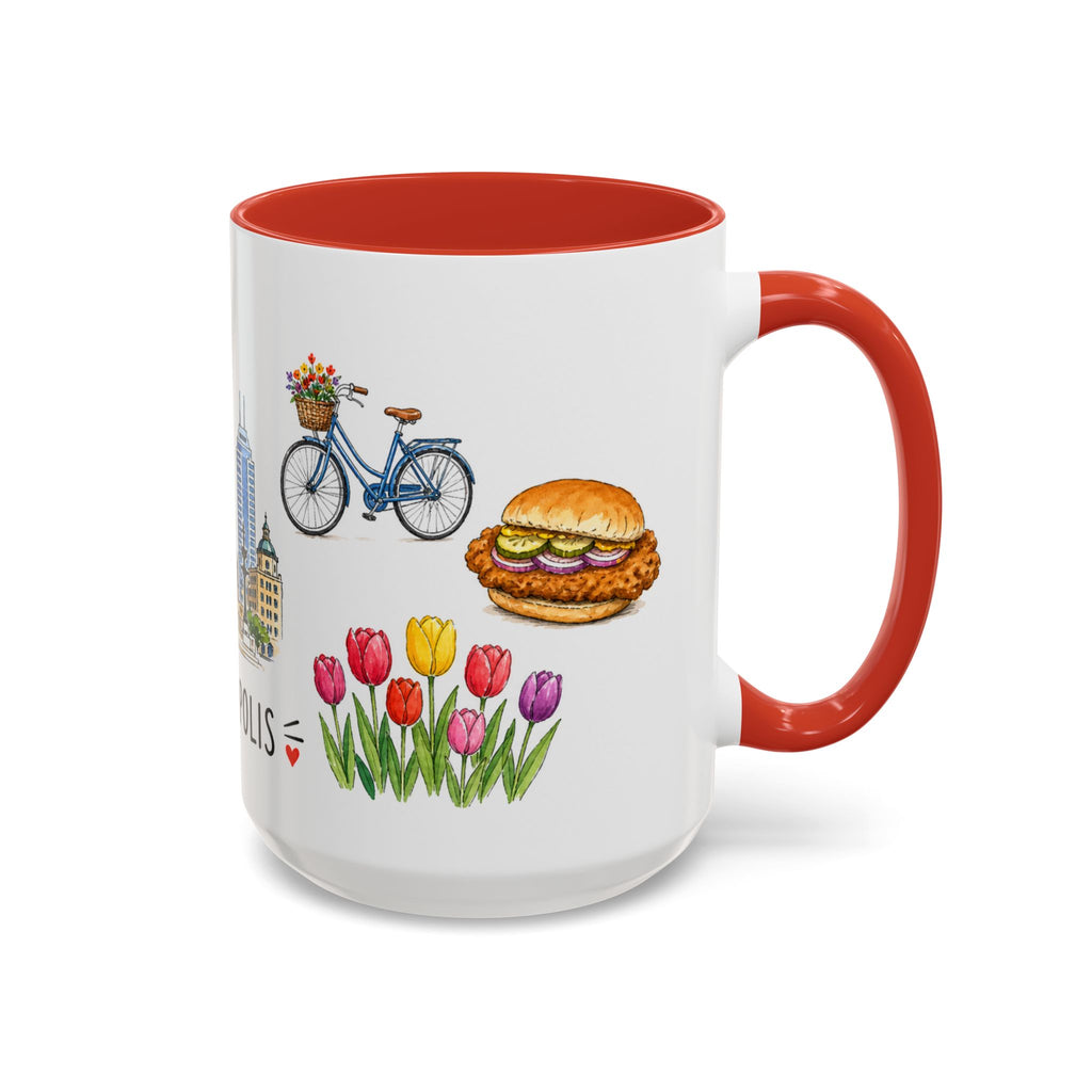 Indianapolis Illustrated Travel Mug | City Souvenir Accent Coffee Mug | 11oz 15oz Ceramic Cup