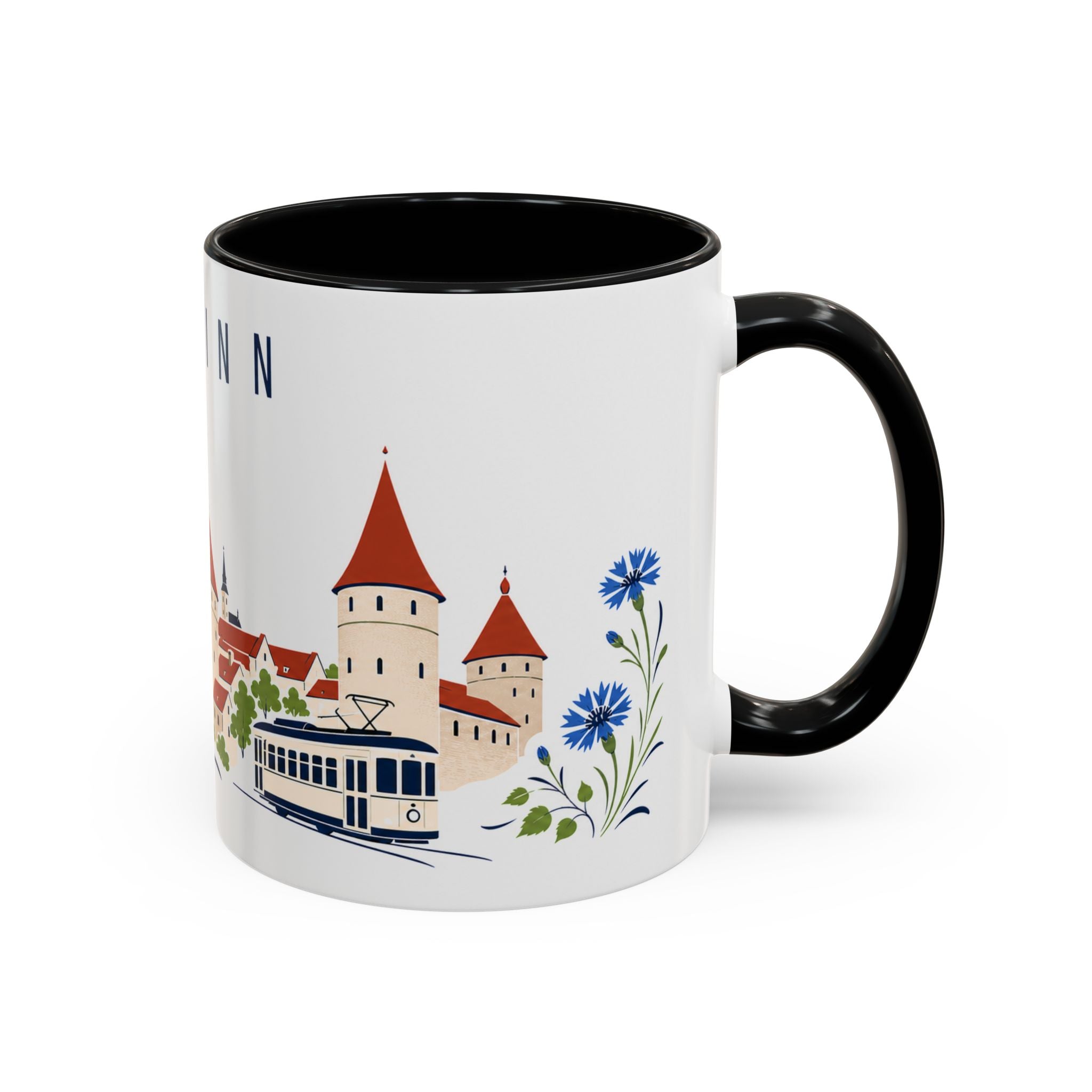 Tallinn Coffee Mug | Estonia Travel Souvenir | Porcelain Decal City Gift | 11oz 15oz Accent Mug