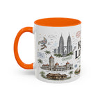 Kuala Lumpur Coffee Mug | Malaysia Souvenir Travel Gift | Accent Color Ceramic 11oz 15oz