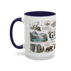 Glacier Coffee Mug | National Park Hiking Montana Gift | Accent Color Ceramic 11oz 15oz
