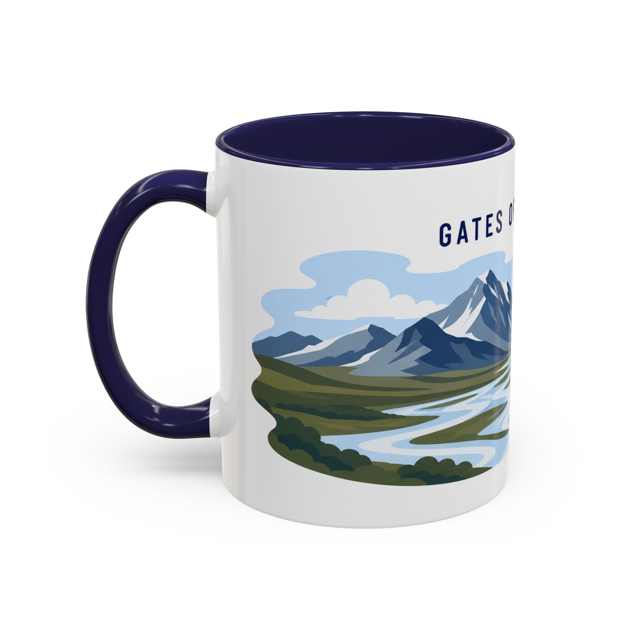 Gates of the Arctic National Park Coffee Mug | Solid Color Block Park Souvenir | 11oz 15oz Accent Mug