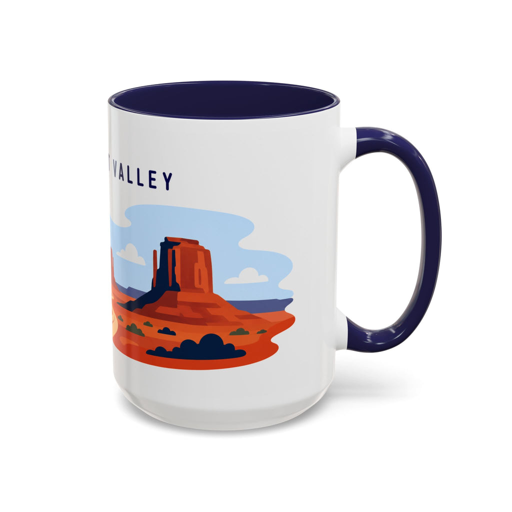 Monument Valley Coffee Mug | Travel Destination Souvenir Gift | Accent Color Ceramic 11oz 15oz