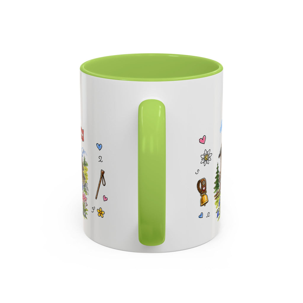 Zermatt Illustrated Travel Mug | Switzerland Souvenir Accent Coffee Mug | 11oz 15oz Ceramic Cup