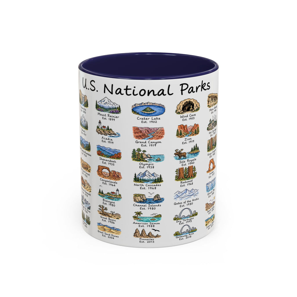 63 National Parks Mug | U.S. Parks Coffee Cup | Park Bucket List Gift | Road Trip Hiking Camping Souvenir