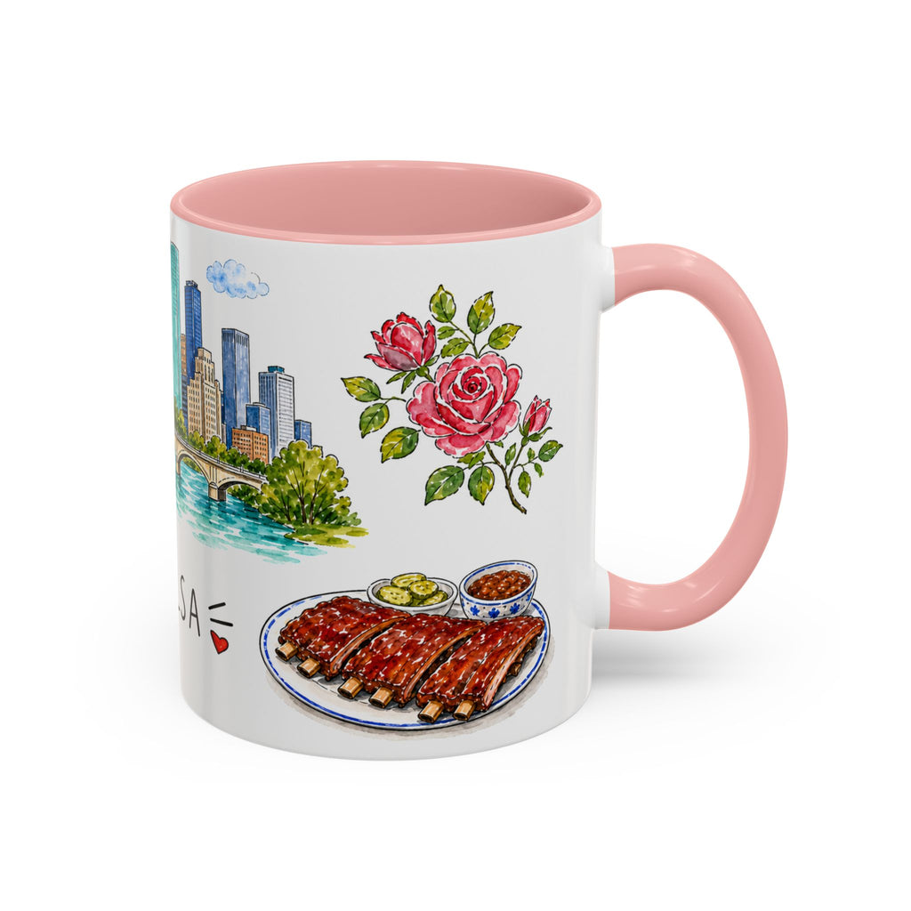 Tulsa Illustrated Travel Mug | City Souvenir Accent Coffee Mug | 11oz 15oz Ceramic Cup
