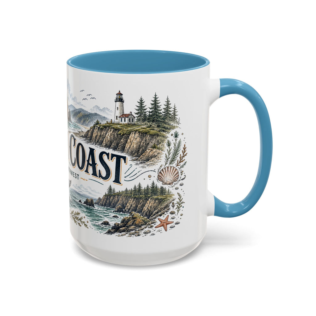 Oregon Coast Mug, Pacific Northwest Travel Souvenir, Bucket List Gift, Accent Ceramic Coffee Mug 11oz 15oz