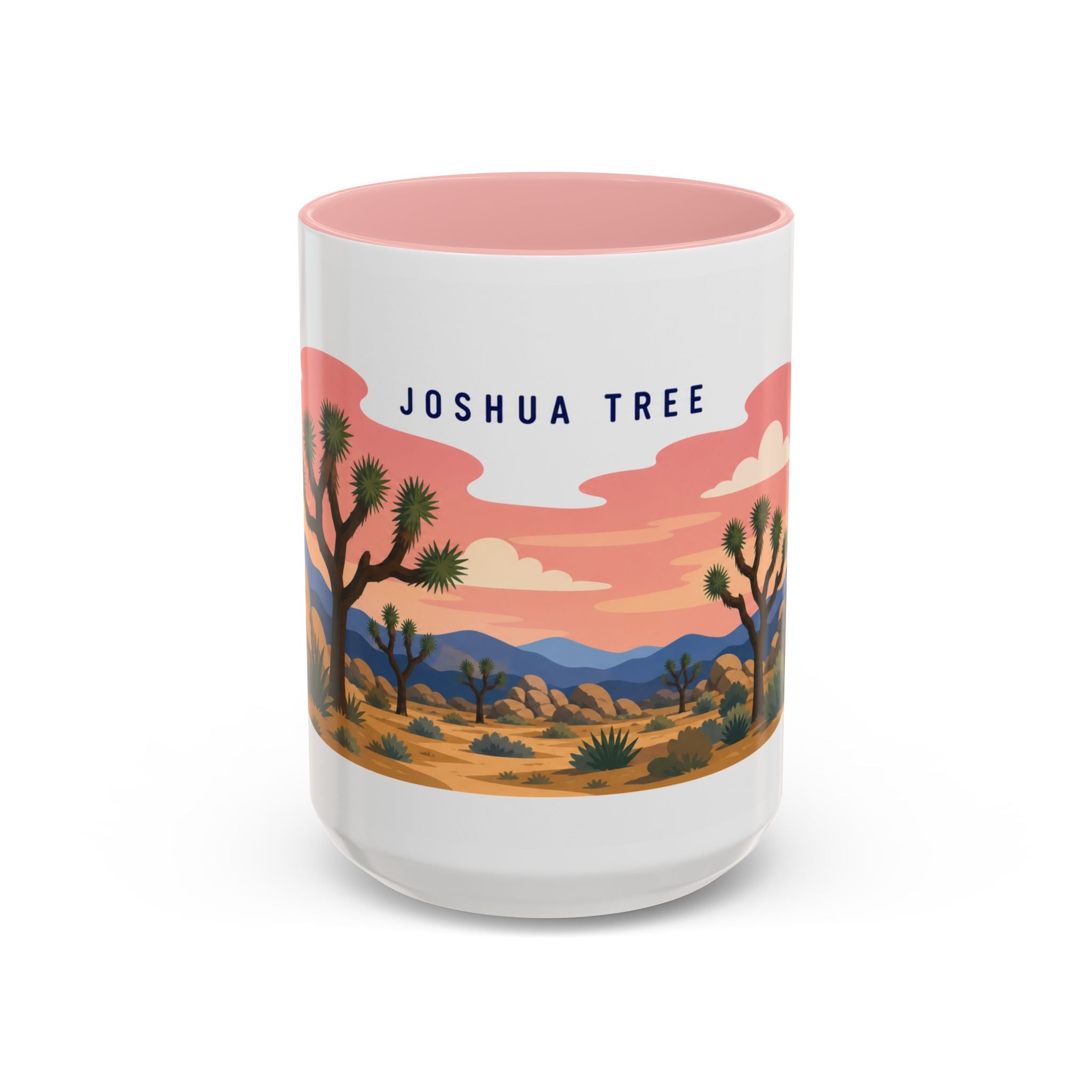 Joshua Tree National Park Coffee Mug | Solid Color Block Park Souvenir | 11oz 15oz Accent Mug