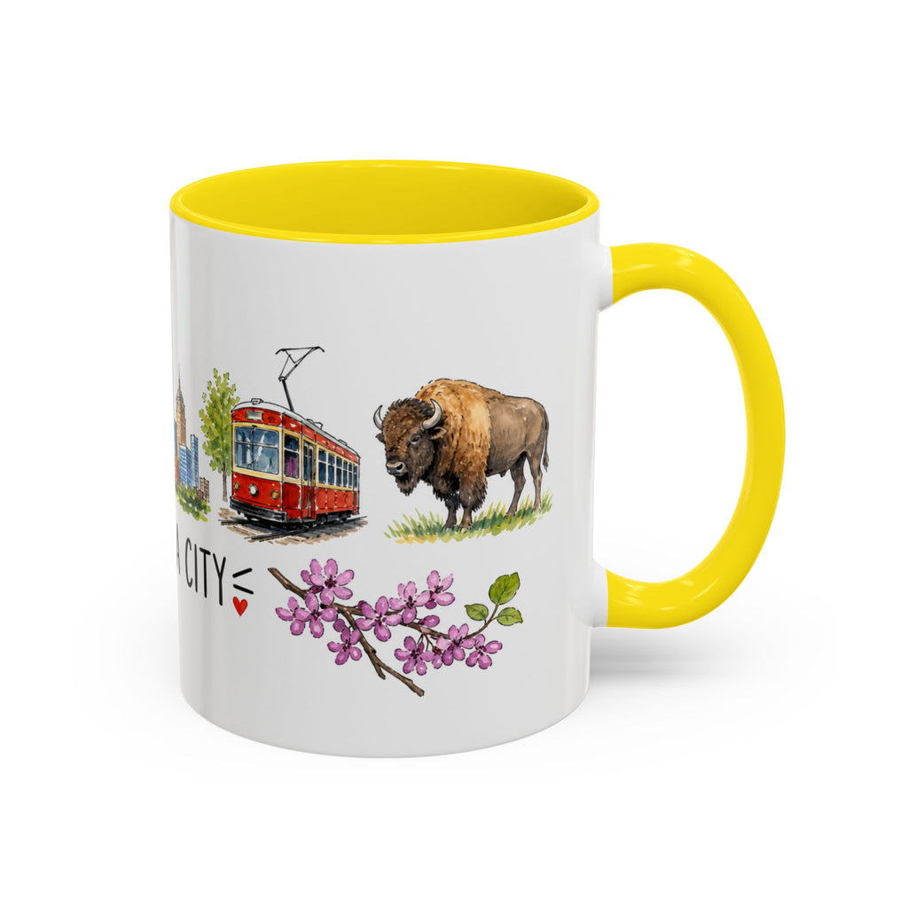 Oklahoma City Illustrated Travel Mug | City Souvenir Accent Coffee Mug | 11oz 15oz Ceramic Cup