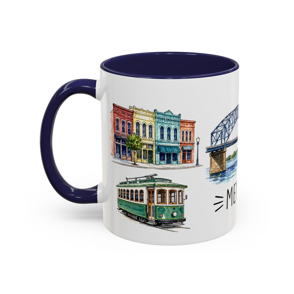 Memphis Illustrated Travel Mug | City Souvenir Accent Coffee Mug | 11oz 15oz Ceramic Cup
