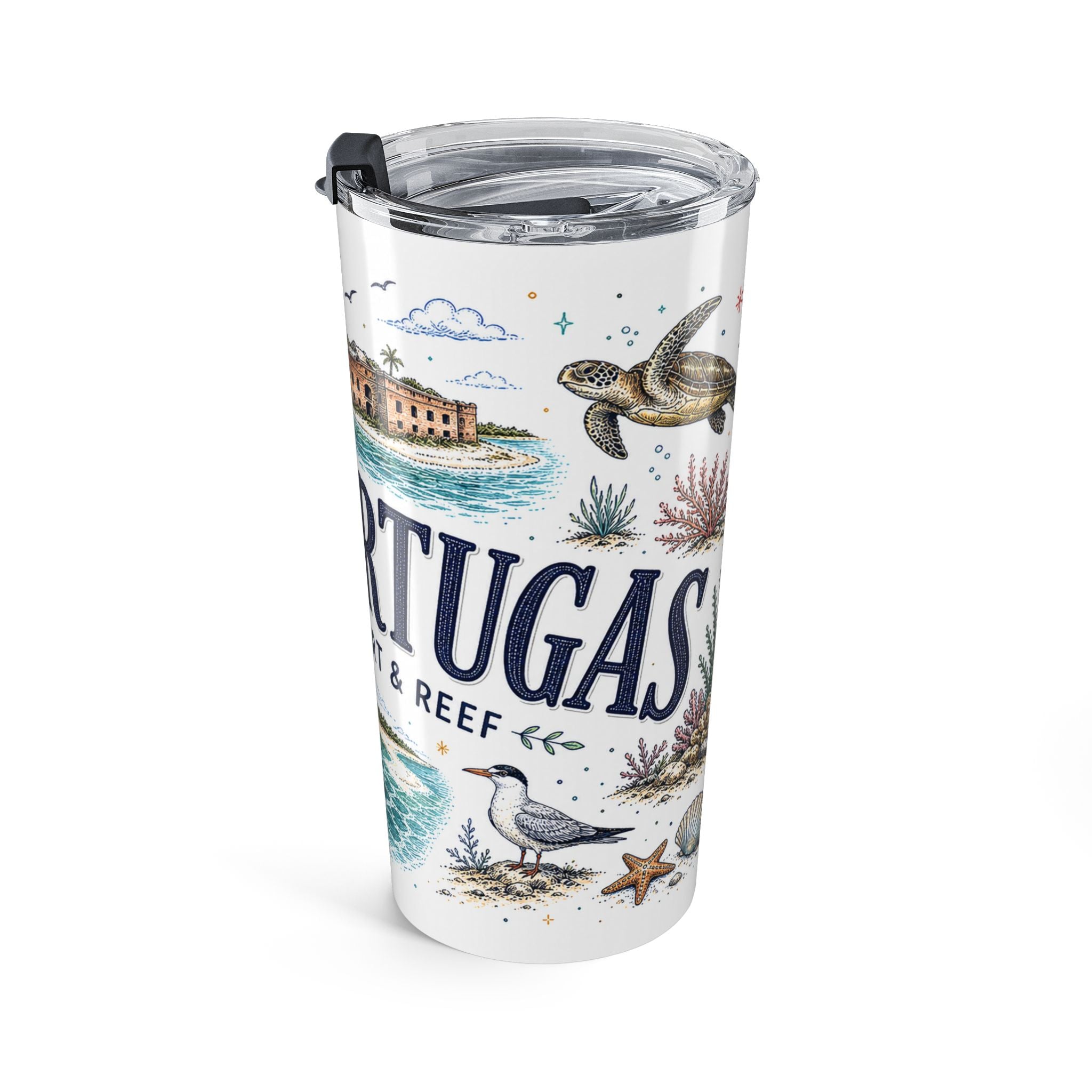 Dry Tortugas National Park 20oz Tumbler | Florida Island Fort Snorkeling Gift | Insulated Stainless Steel Travel Cup