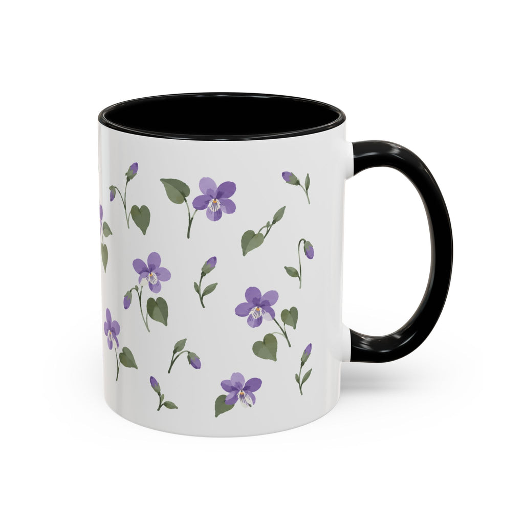 Rhode Island Violet Mug, State Flower Floral Coffee Cup, 11oz Botanical Gift