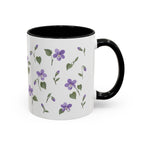 Rhode Island Violet Mug, State Flower Floral Coffee Cup, 11oz Botanical Gift