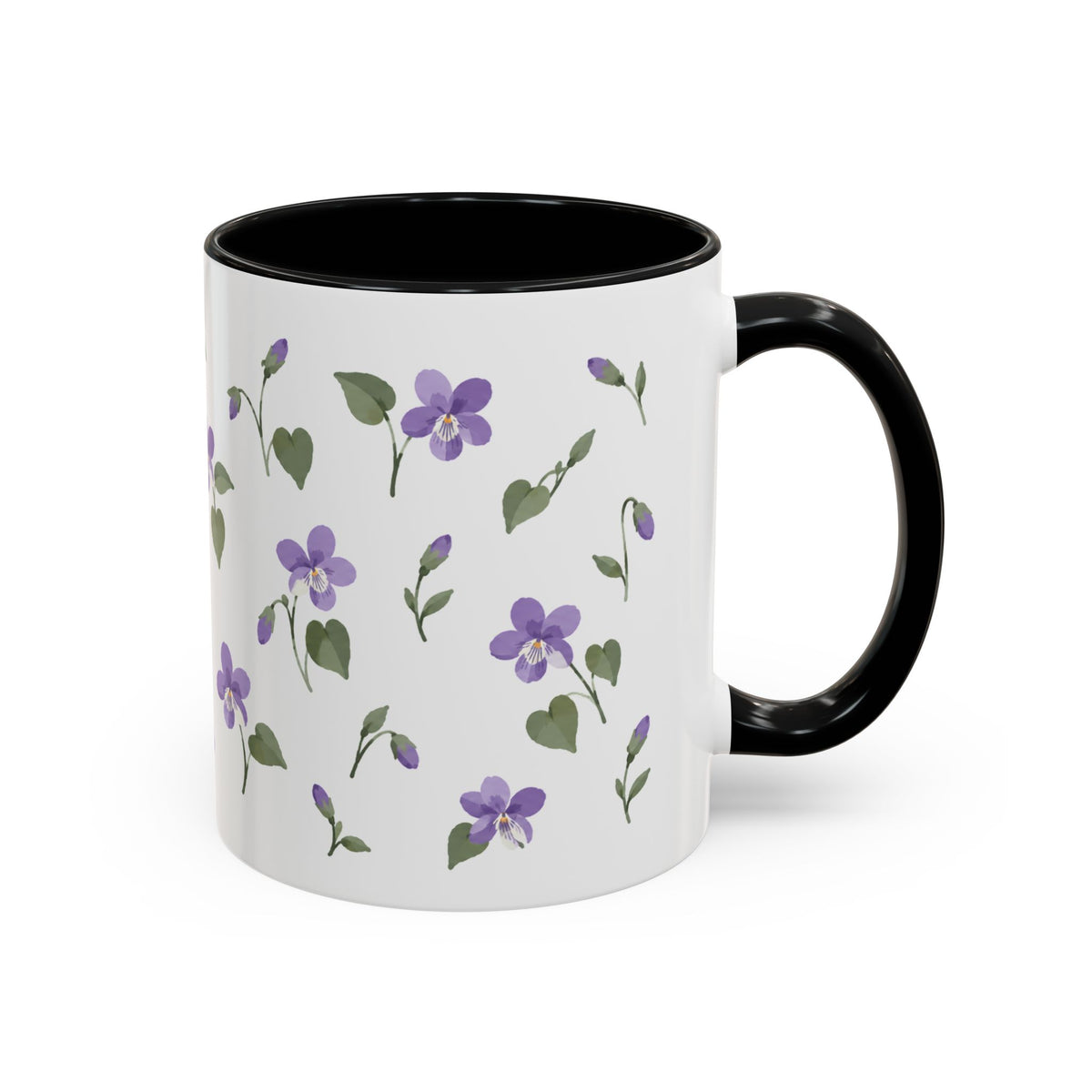 Rhode Island Violet Mug, State Flower Floral Coffee Cup, 11oz Botanical Gift