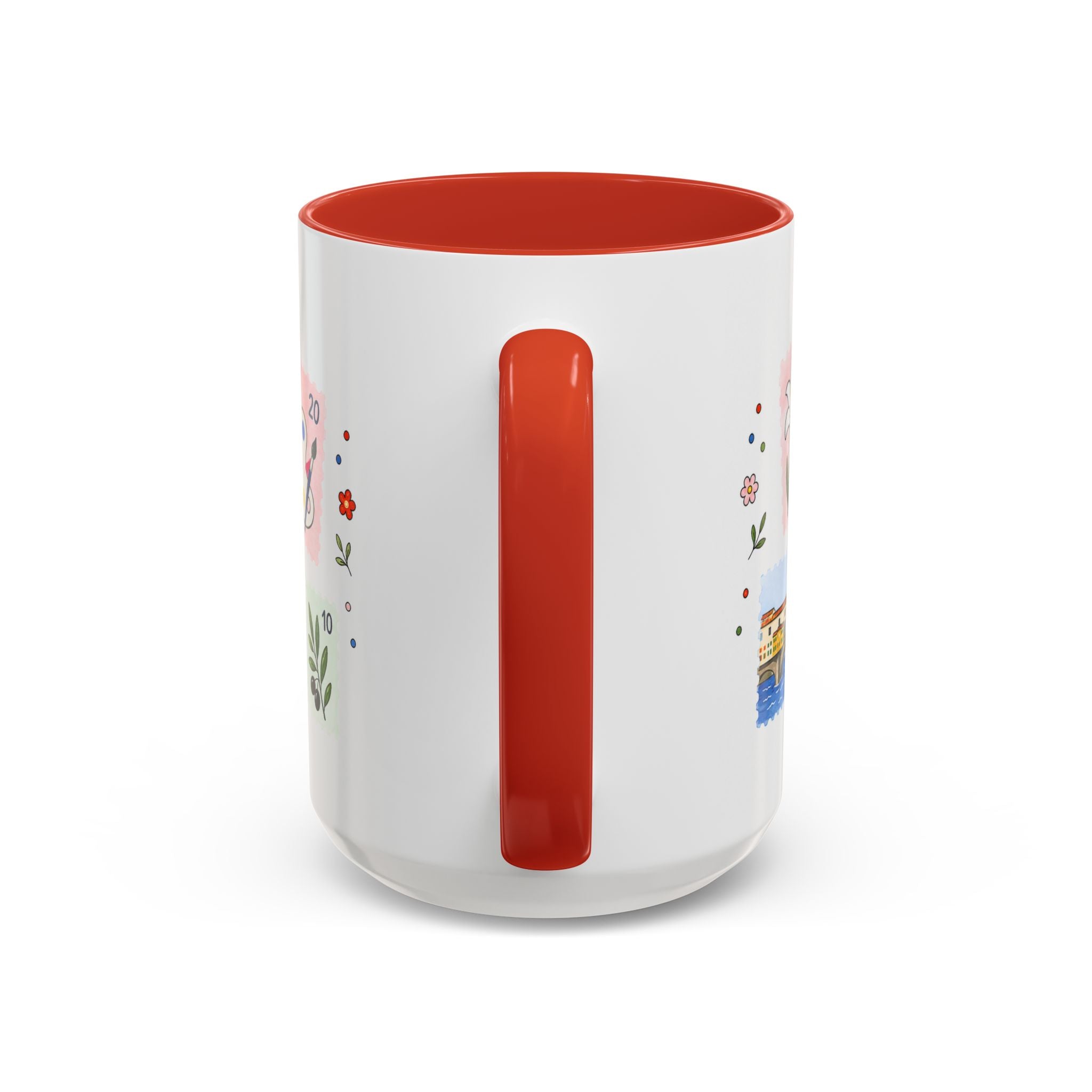 Florence Coffee Mug | Postage Stamp Collage Mug | Travel Souvenir Accent Cup 11oz 15oz