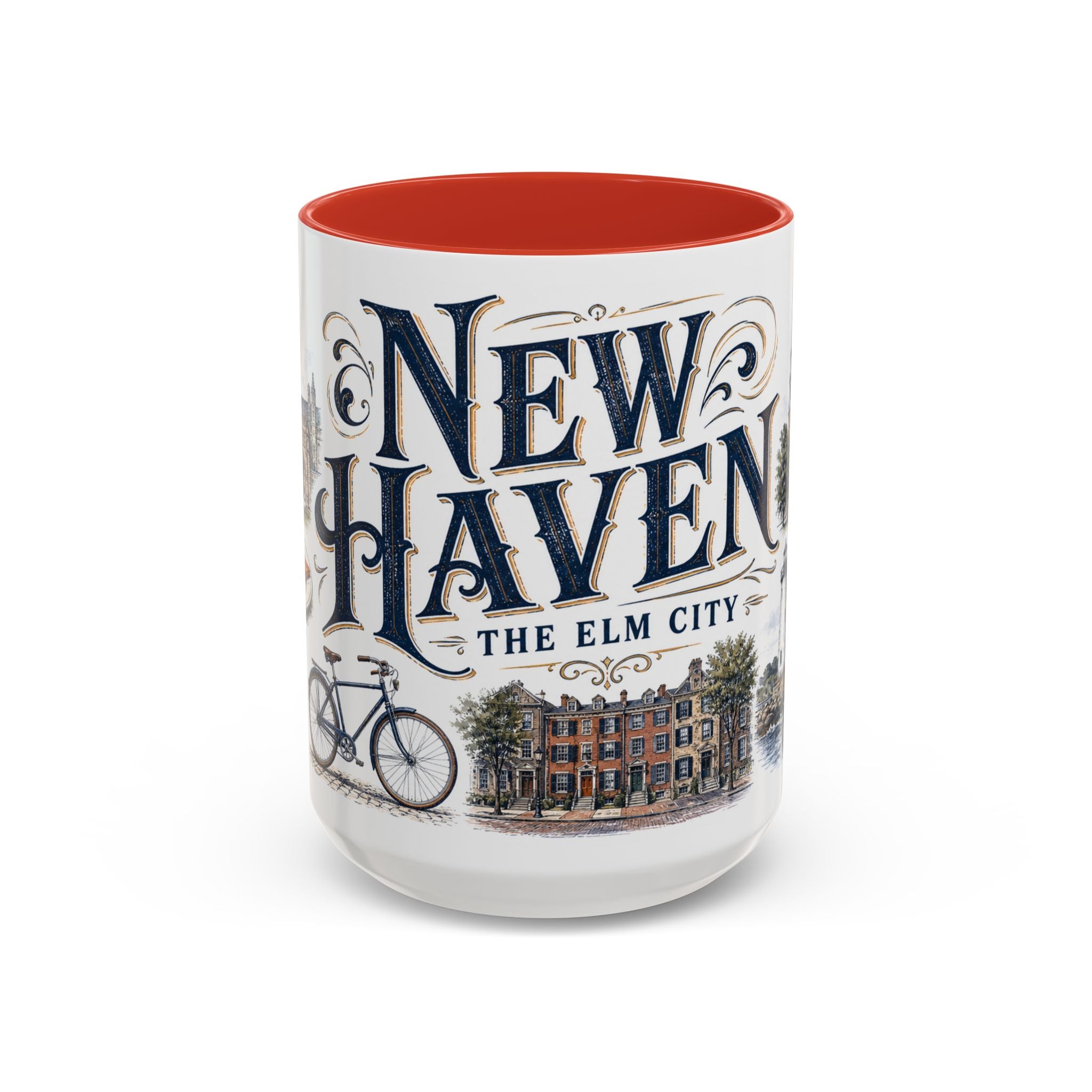 New Haven Coffee Mug | United States Travel Souvenir | Vintage Illustrated City Gift | 11 oz 15 oz Accent Mug