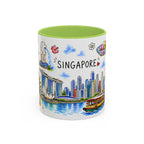 Singapore Illustrated Travel Mug | City Souvenir Accent Coffee Mug | 11oz 15oz Ceramic Cup