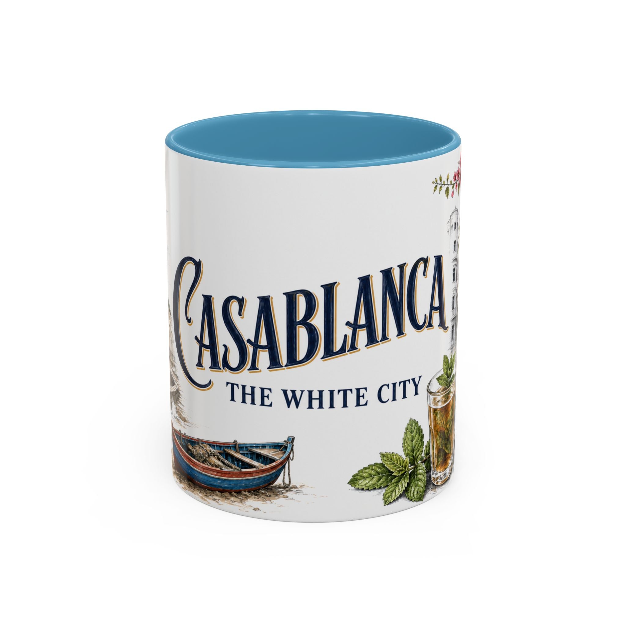 Casablanca Coffee Mug | Morocco Travel Souvenir | Vintage Illustrated City Gift | 11 oz 15 oz Accent Mug