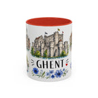 Ghent Illustrated Travel Mug | City Souvenir Accent Coffee Mug | 11oz 15oz Ceramic Cup