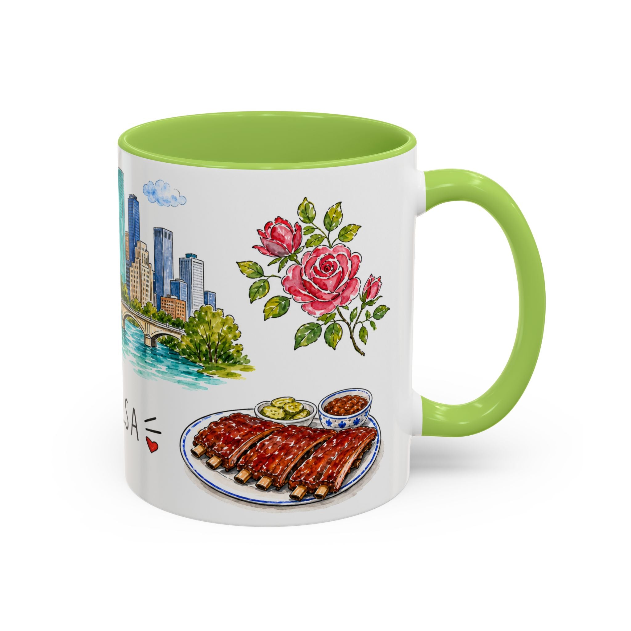 Tulsa Illustrated Travel Mug | City Souvenir Accent Coffee Mug | 11oz 15oz Ceramic Cup