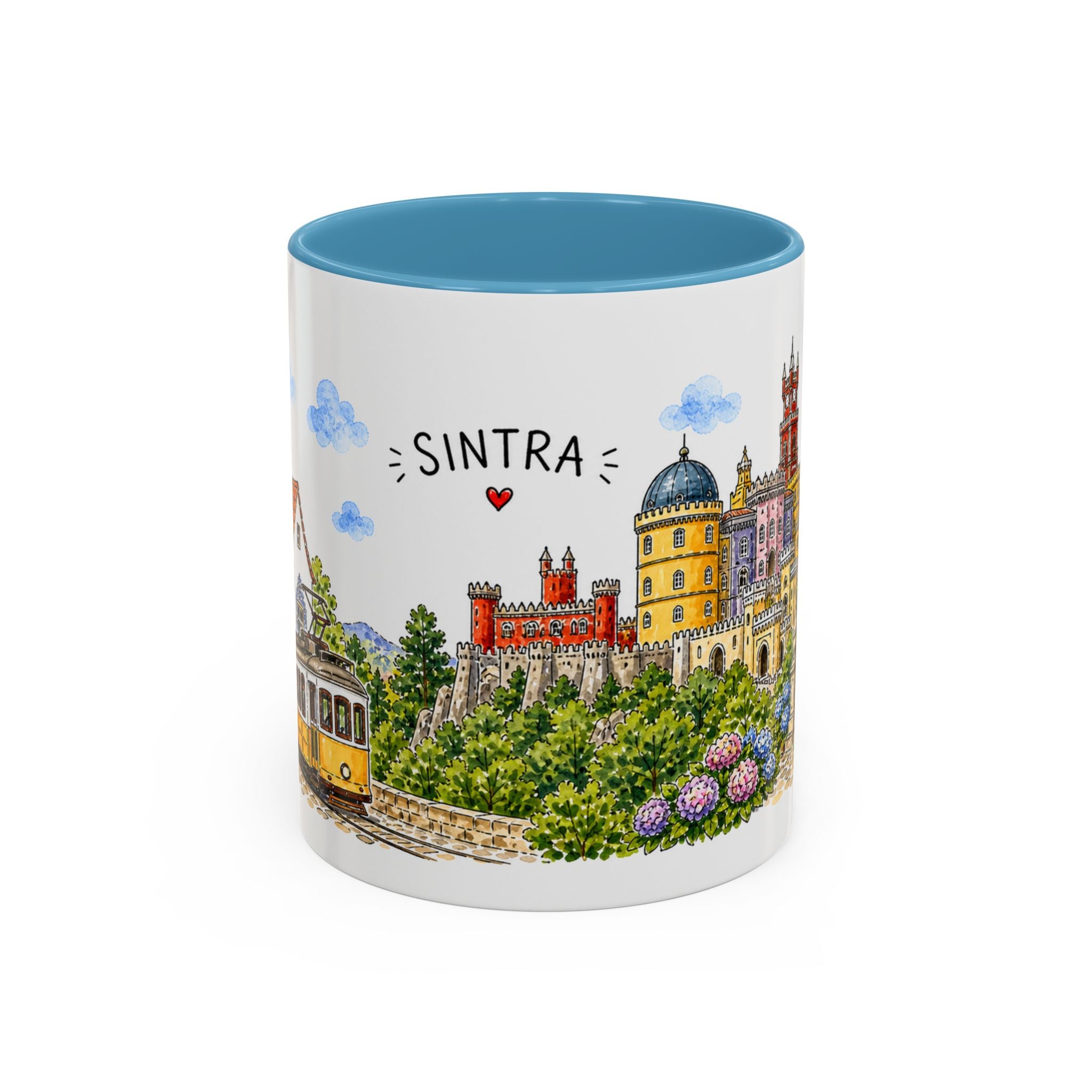 Sintra Illustrated Travel Mug | Portugal Souvenir Accent Coffee Mug | 11oz 15oz Ceramic Cup
