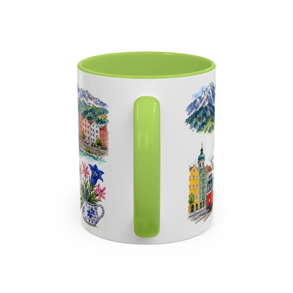 Innsbruck Illustrated Travel Mug | City Souvenir Accent Coffee Mug | 11oz 15oz Ceramic Cup