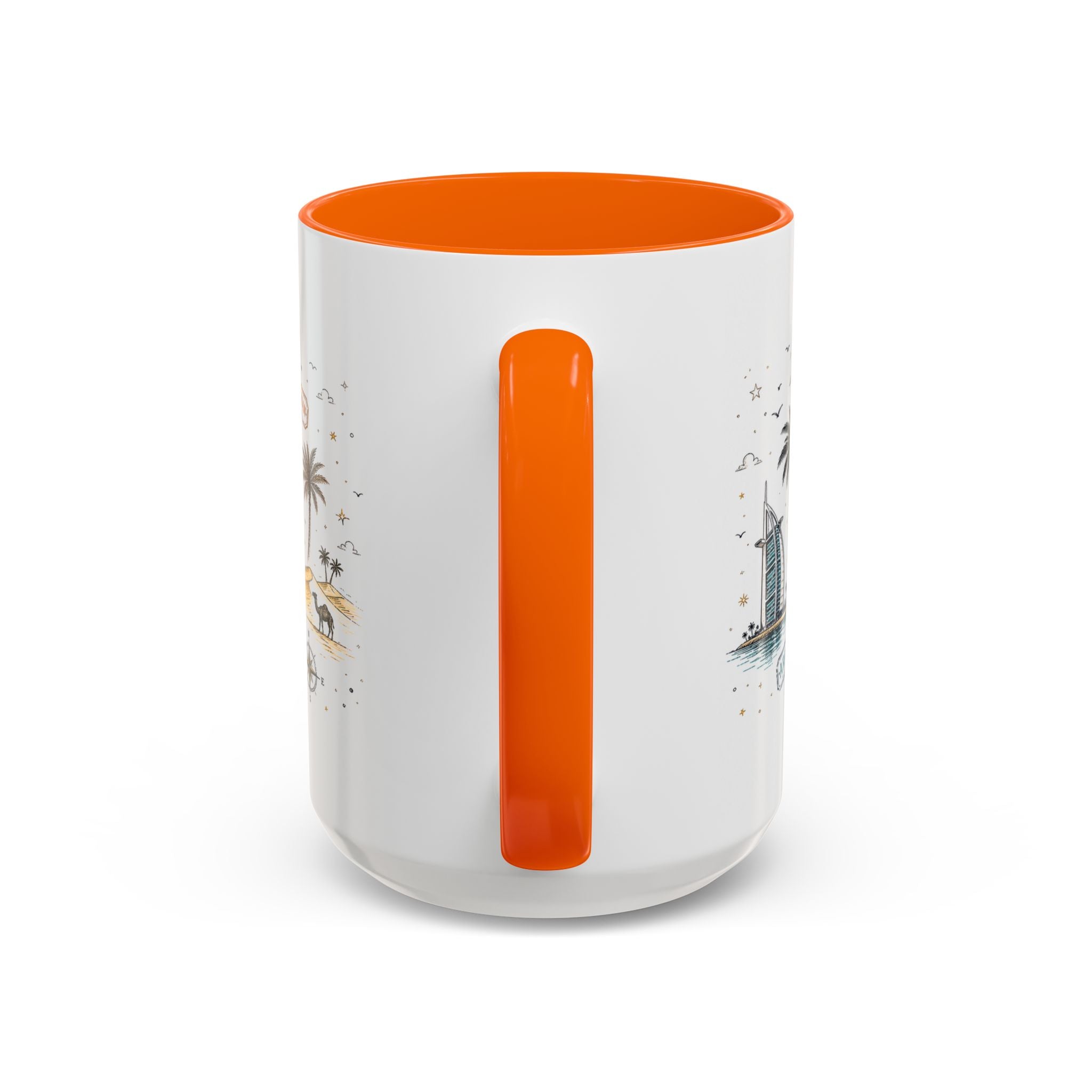 Dubai Coffee Mug | UAE Souvenir Travel Gift | Accent Color Ceramic 11oz 15oz