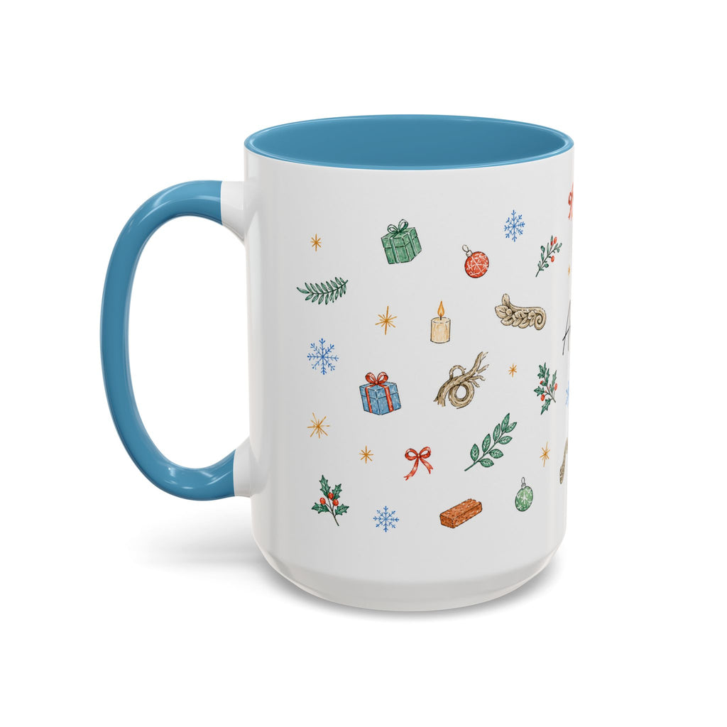 Angkor Christmas Mug | Watercolor Travel Souvenir | Holiday Gift | Accent Ceramic Coffee Cup 11oz 15oz