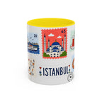 Istanbul Coffee Mug | Postage Stamp Collage Mug | Travel Souvenir Accent Cup 11oz 15oz