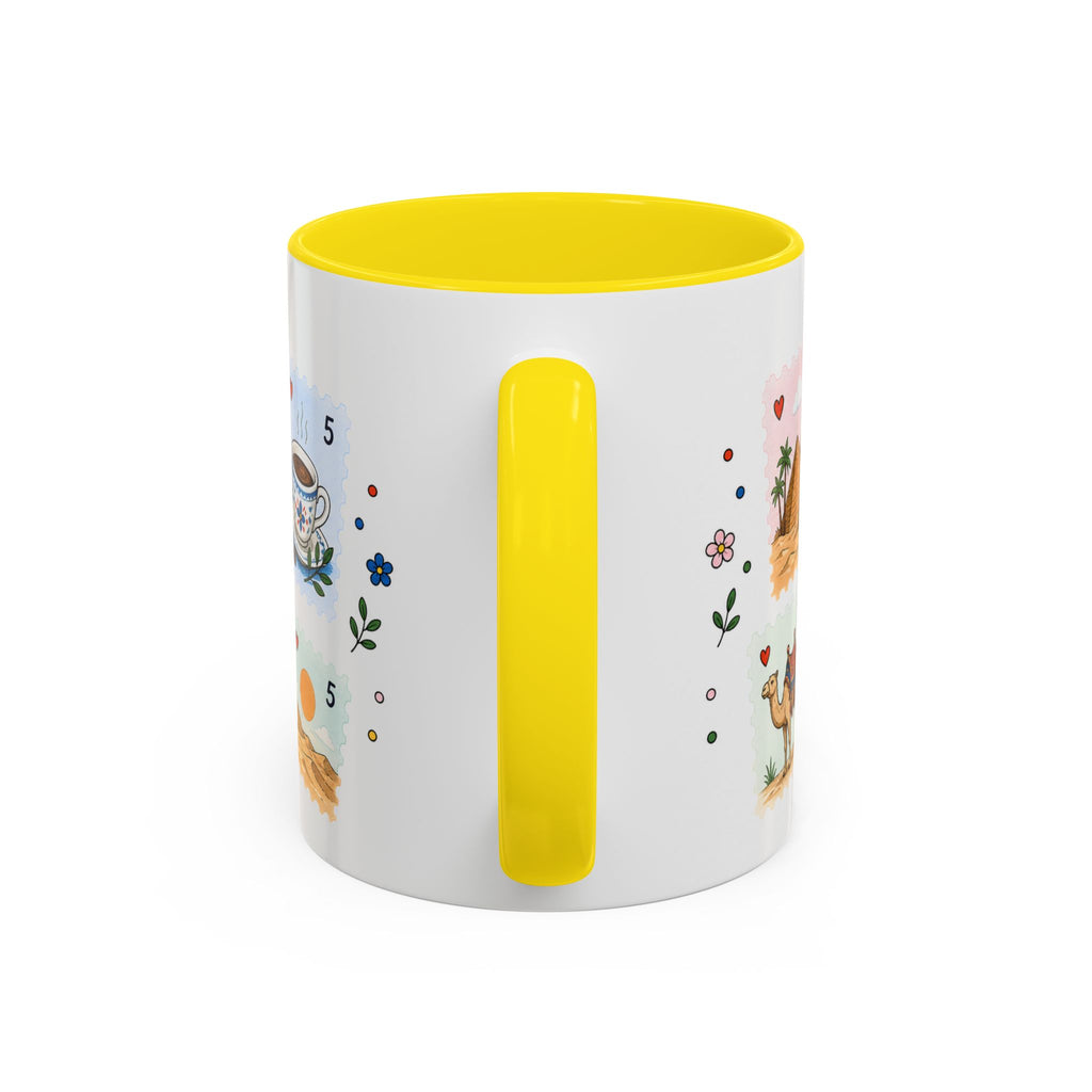 Cairo Coffee Mug | Postage Stamp Collage Mug | Travel Souvenir Accent Cup 11oz 15oz