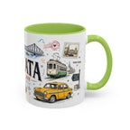 Kolkata Coffee Mug | India Souvenir Travel Gift | Accent Color Ceramic 11oz 15oz
