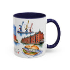 Hamburg Illustrated Travel Mug | City Souvenir Accent Coffee Mug | 11oz 15oz Ceramic Cup