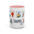 Taipei Coffee Mug | Postage Stamp Collage Mug | Travel Souvenir Accent Cup 11oz 15oz