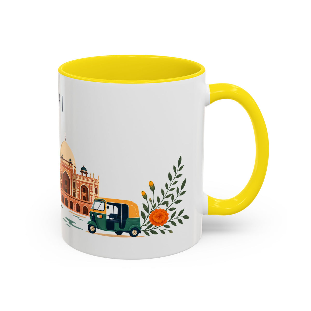Delhi Coffee Mug | India Travel Souvenir | Porcelain Decal City Gift | 11oz 15oz Accent Mug