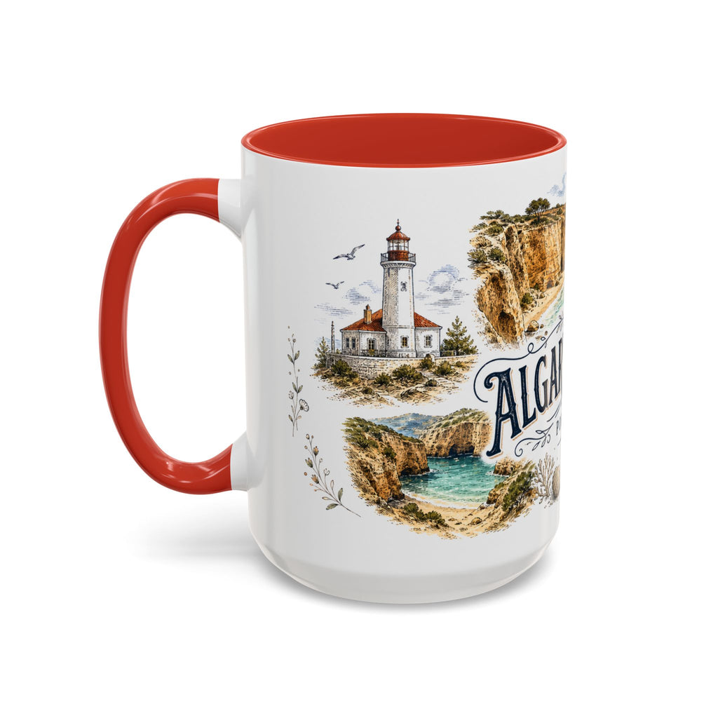 Algarve Coast Mug, Portugal Travel Souvenir, Bucket List Gift, Accent Ceramic Coffee Mug 11oz 15oz