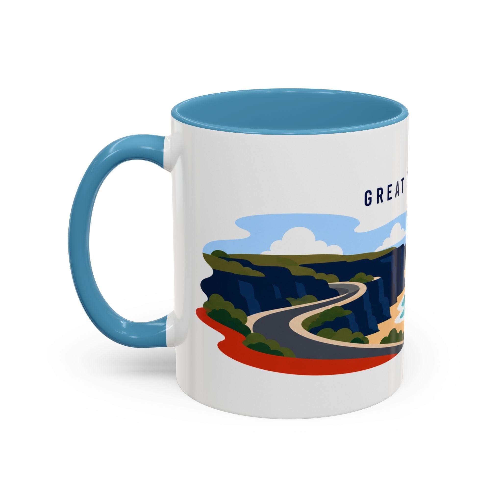Great Ocean Road Coffee Mug | Travel Destination Souvenir Gift | Accent Color Ceramic 11oz 15oz
