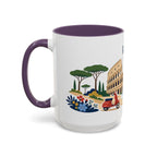 Rome Coffee Mug | Italy Travel Souvenir | Porcelain Decal City Gift | 11oz 15oz Accent Mug