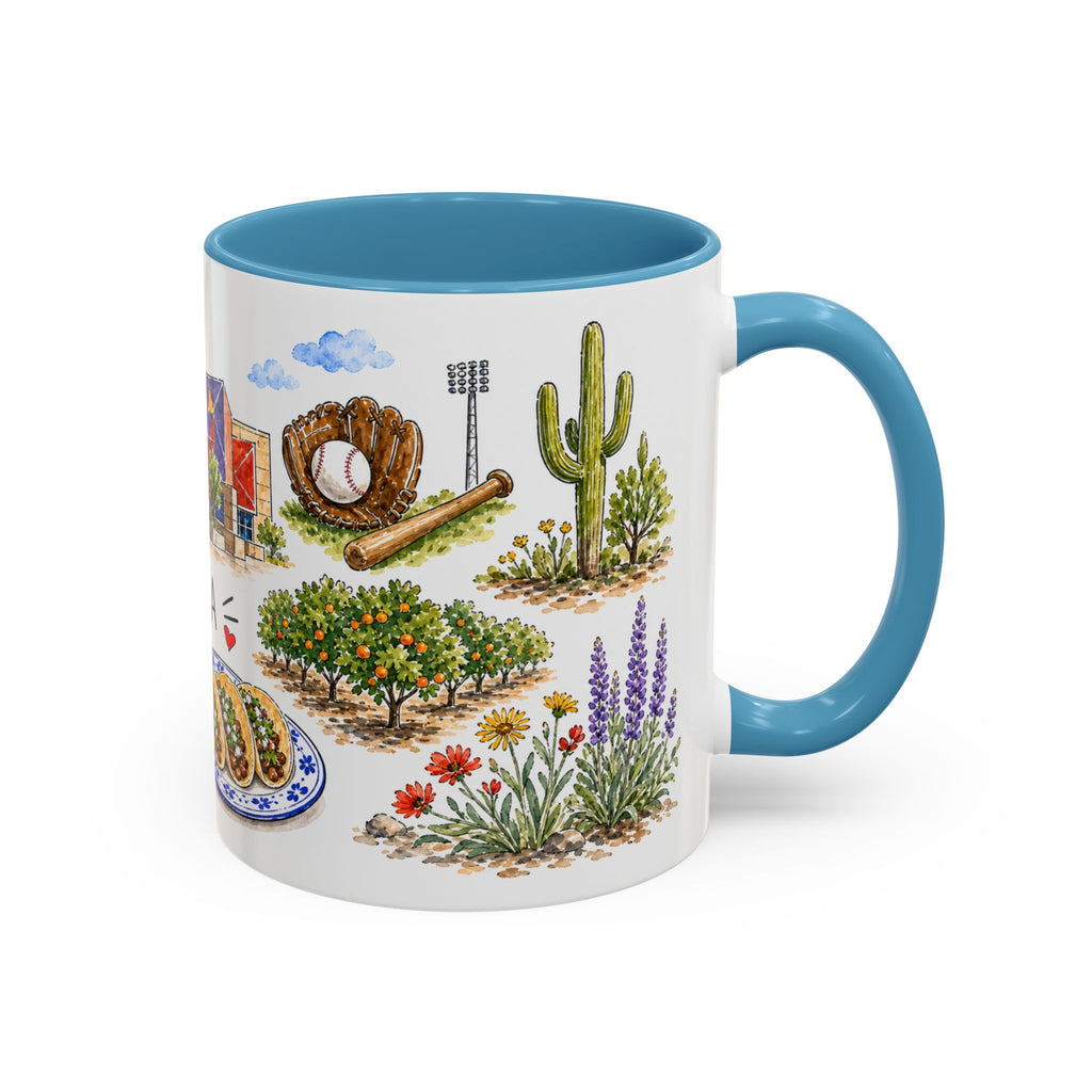 Mesa Illustrated Travel Mug | City Souvenir Accent Coffee Mug | 11oz 15oz Ceramic Cup