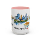 Minneapolis Illustrated Travel Mug | City Souvenir Accent Coffee Mug | 11oz 15oz Ceramic Cup