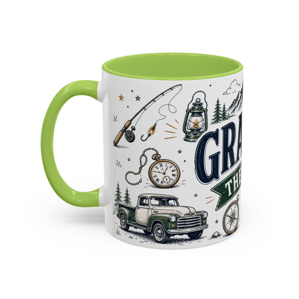 Grandpa The Legend Coffee Mug | Gift From Grandkids | Accent Color Ceramic 11oz 15oz